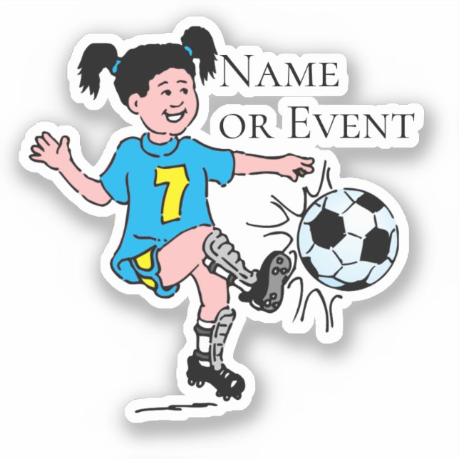 Adesivo Menina Jogando Futebol  (Frente)
