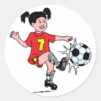 Adesivo Menina Jogando Futebol