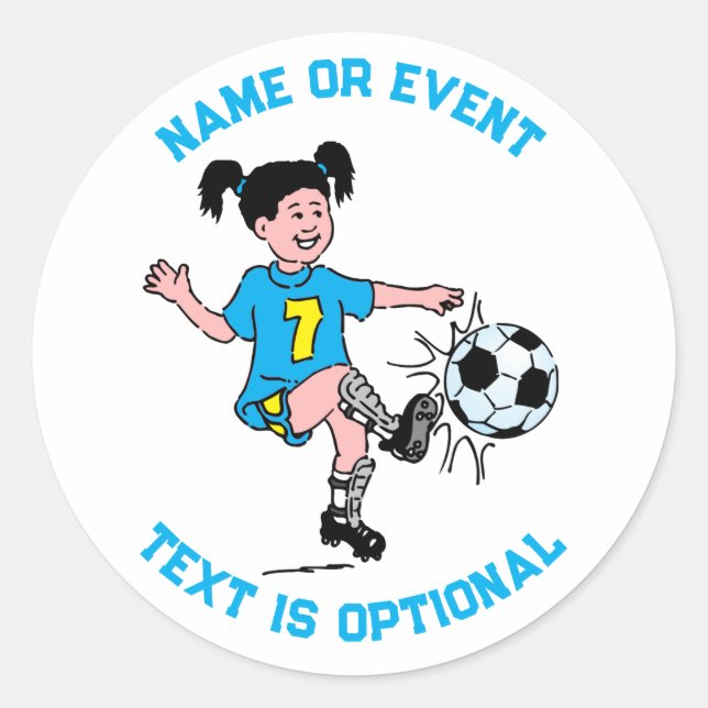 Adesivo Menina Jogando Futebol  (Frente)