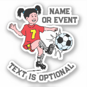 Adesivo Menina Jogando Futebol