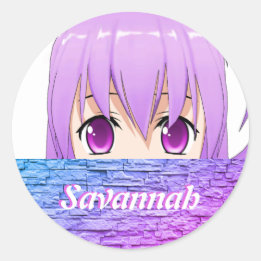 Adesivo Menina Kawaii de Anime fofa doce rosa nome