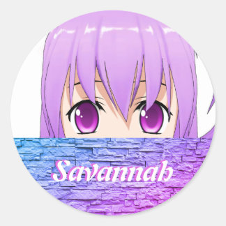 Adesivo Menina Kawaii de Anime fofa doce rosa nome
