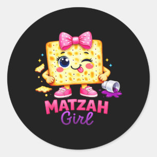 Adesivo Menina Matzah Feliz ver Seder Judaico de Pesach