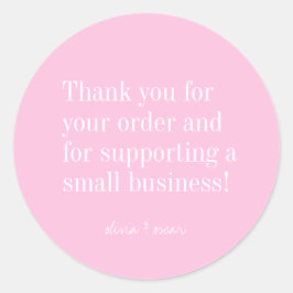 Adesivo Menina Mínima Moderna Rosa Editável Obrigado