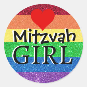 Adesivo Menina Mitzvah Arco-íris