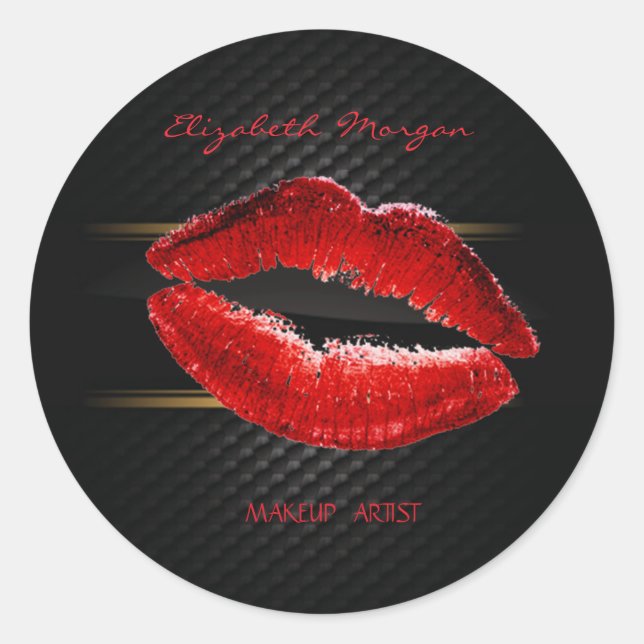 Adesivo Menina moderna elegante,Lábios vermelhos brilhante (Frente)