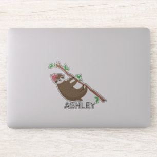 Adesivo Menina Monogramed Sloth personalizada