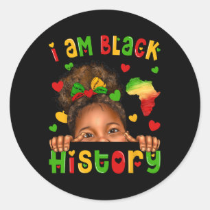 Adesivo Menina Negra Afro-Americana Afro Crianças História