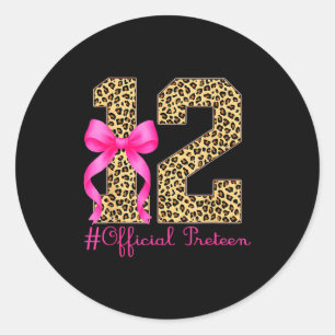 Adesivo Menina Oficial de 12 Anos de Idade Coquete Laço L