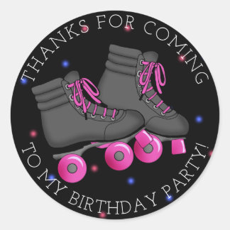Adesivo Menina Patins de Rodas Aniversário Obrigado