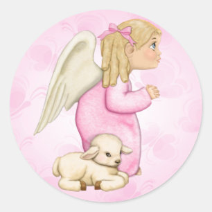 Adesivo Menina pequena do anjo das bênçãos
