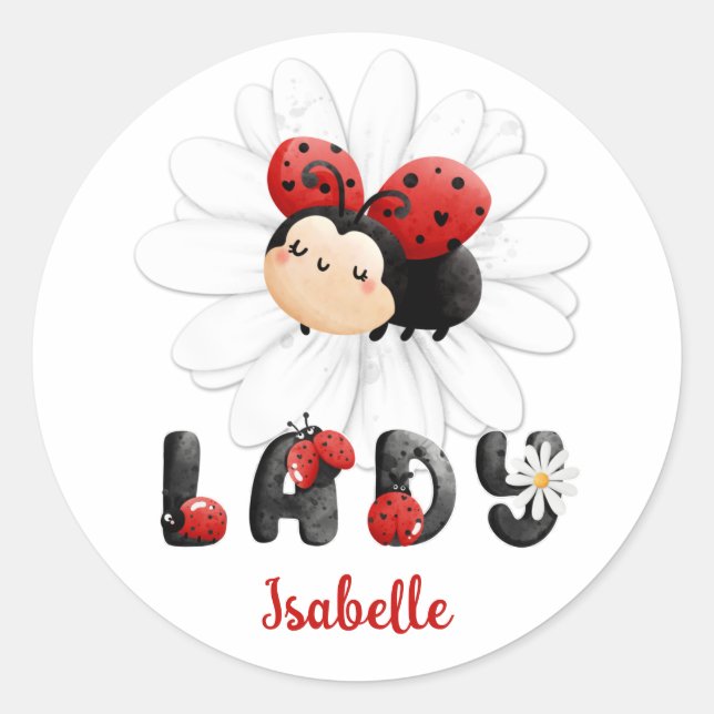 Adesivo Menina Personalizada de Ladybug (Frente)
