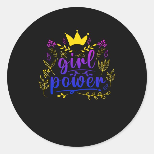 Adesivo Menina Poder Feminina na Igualdade de Poder (Frente)