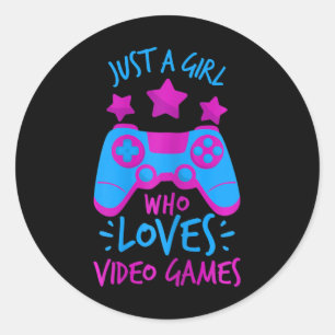 Adesivo Menina Que Adora Camisas De Jogo De Videos games P