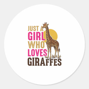 Adesivo Menina Que Ama Girafas Camisa Vintage de Girafa De