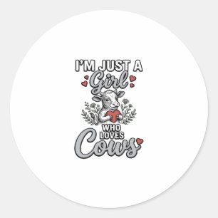 Adesivo Menina Que Ama Vacas Desenho de Camisa de Vaca Fof