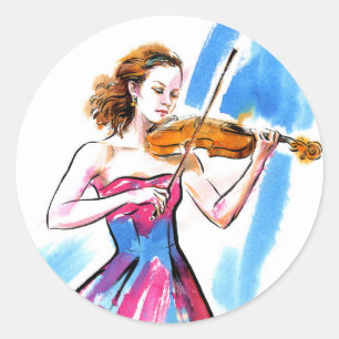 Adesivo Menina que joga o violino
