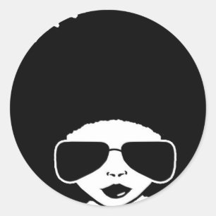 Adesivo menina retro do Afro