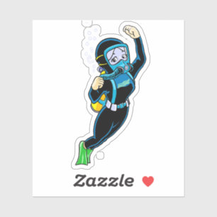 Adesivo Menina Scuba