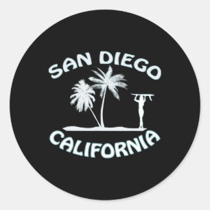 Adesivo Menina Surfista da Praia de Surf Retrô de San Dieg