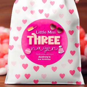 Adesivo Menina Threenager - aniversário de 3 anos