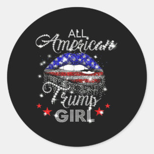 Adesivo Menina Trump Americana Total Diamante na Boca