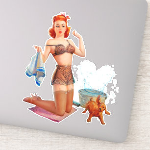 Adesivo Menina vermelha com cachorrinho