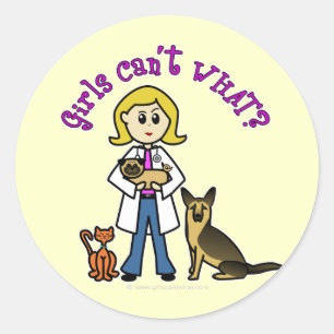 Adesivo Menina Veterinária Loira