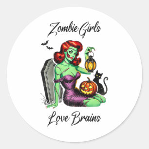 Adesivo Meninas Adoram Cérebros Retro Vintage Pin-up Nerd 
