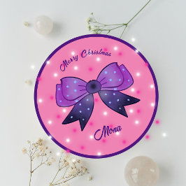 Adesivo Meninas Arco Bonito Nome personalizado Feliz Natal