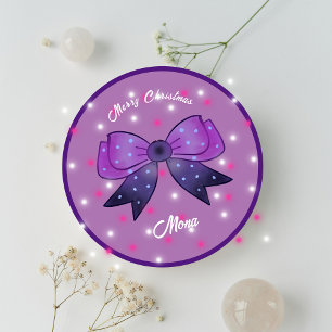 Adesivo Meninas Arco Bonito Nome personalizado Feliz Natal