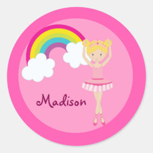 Adesivo Meninas Ballerina Personalizadas De Balé Rosa