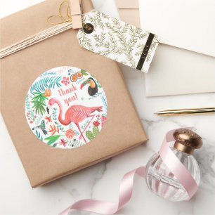 Adesivo Meninas de Aniversário Flamingo Tropical