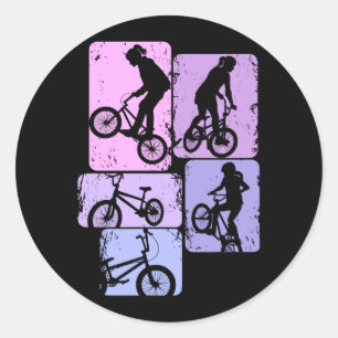 Adesivo Meninas De Bmx Bicicleta Acrobacias Crianças Perfo