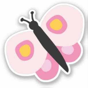 Adesivo Meninas de borboleta rosa-branca