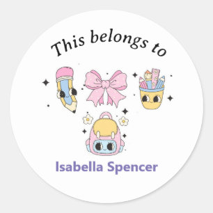 Adesivo Meninas De Nome Personalizado Cute Isto Pertence
