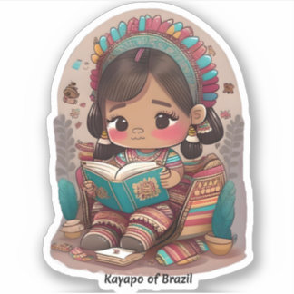 Adesivo Meninas do Leitura Mundial - Kayapo do Brasil