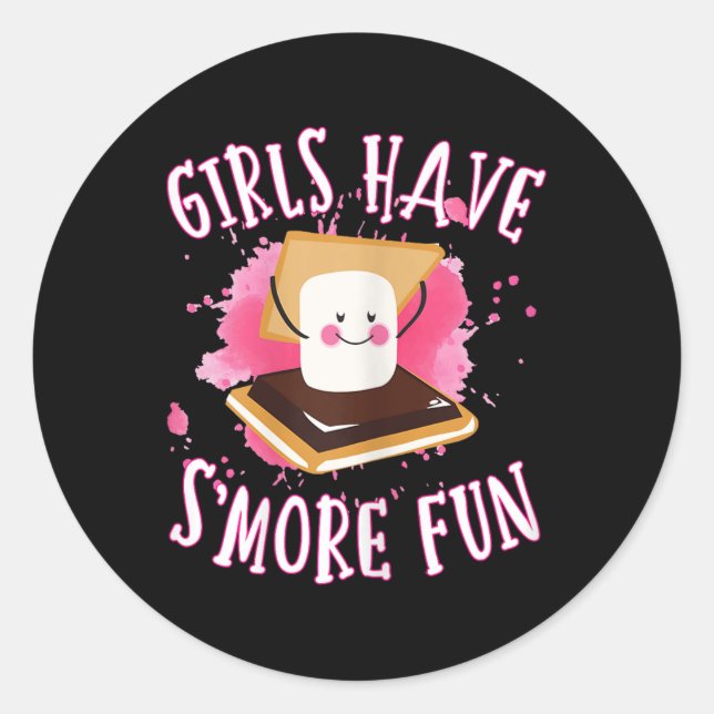 Adesivo Meninas engraçadas de acampamento de Smores têm ma (Frente)