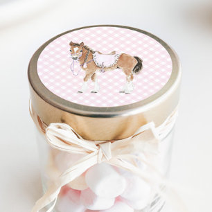 Adesivo Meninas Galope A Cavalgar Cavalo Rosa Aniversário