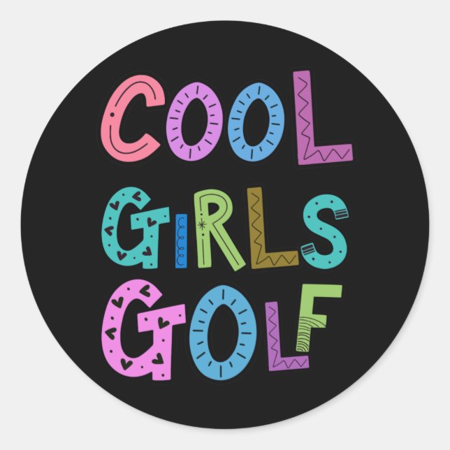Adesivo Meninas legal Golf Golfing Esportes Mulheres Crian (Frente)