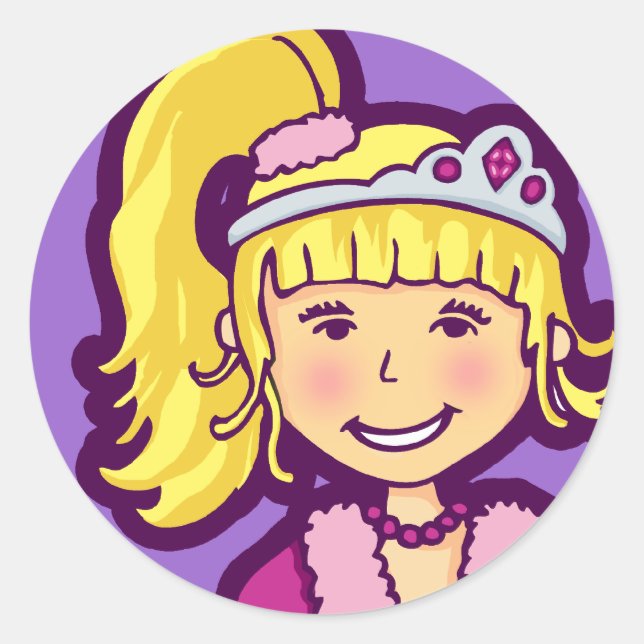 Adesivo Meninas, pequenas princesas, gráficos roxos, vinhe (Frente)