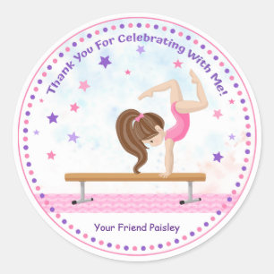 Adesivo Meninas Tumbling Birthday Favorecem ginástica