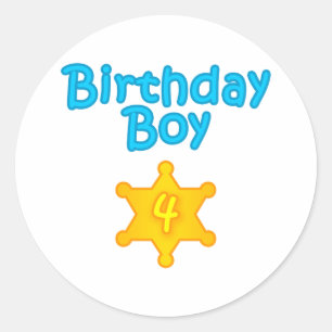 Adesivo Menino 4 do aniversário do xerife