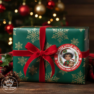 Adesivo Menino Afro-Americano & Cachorrinho Natal