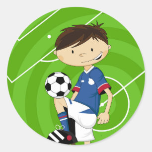 Adesivo Menino bonito do futebol do futebol dos desenhos