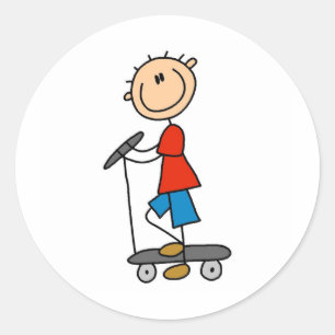 Adesivo Menino da vara no patinete