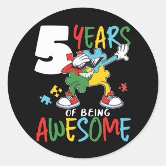Adesivo Menino De 5 Anos De Aniversário Ou Sensibilização