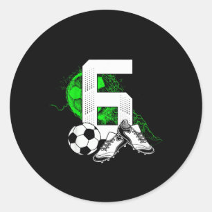 Adesivo Menino de 6 anos jogador de futebol no aniversário