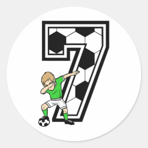 Adesivo Menino de 7 Anos Jogador de Futebol 7º Aniversário