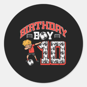 Adesivo Menino de Aniversário 10 Futebol Dab 10º Festa de 